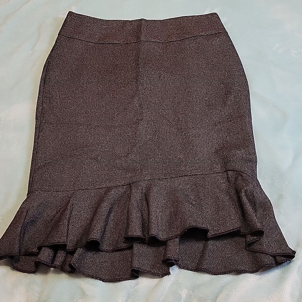 Express Design Studio  skirt with asymmetrical ruffle at hem CLEARANCE